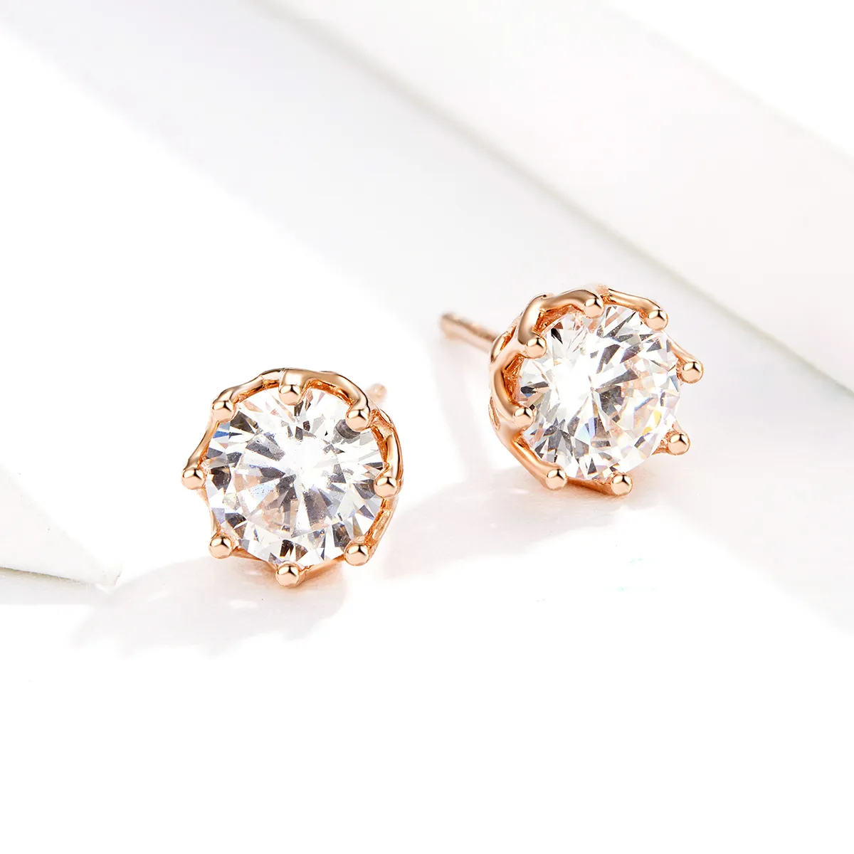 Rose Gold Light Stud Earrings - PANDORA Style - SCE499-C