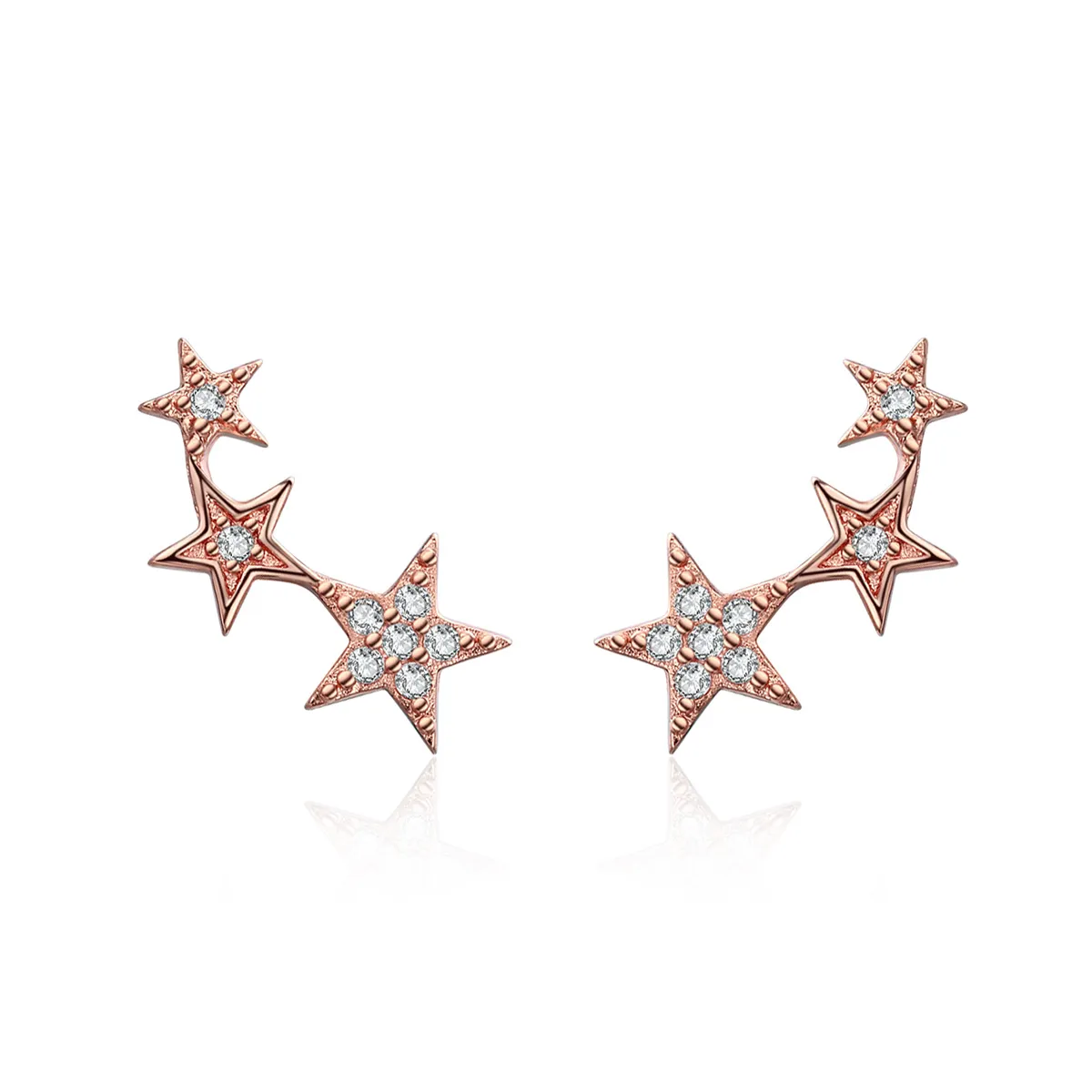 Rose Gold Secrets of Stars Stud Earrings - PANDORA Style - SCE291