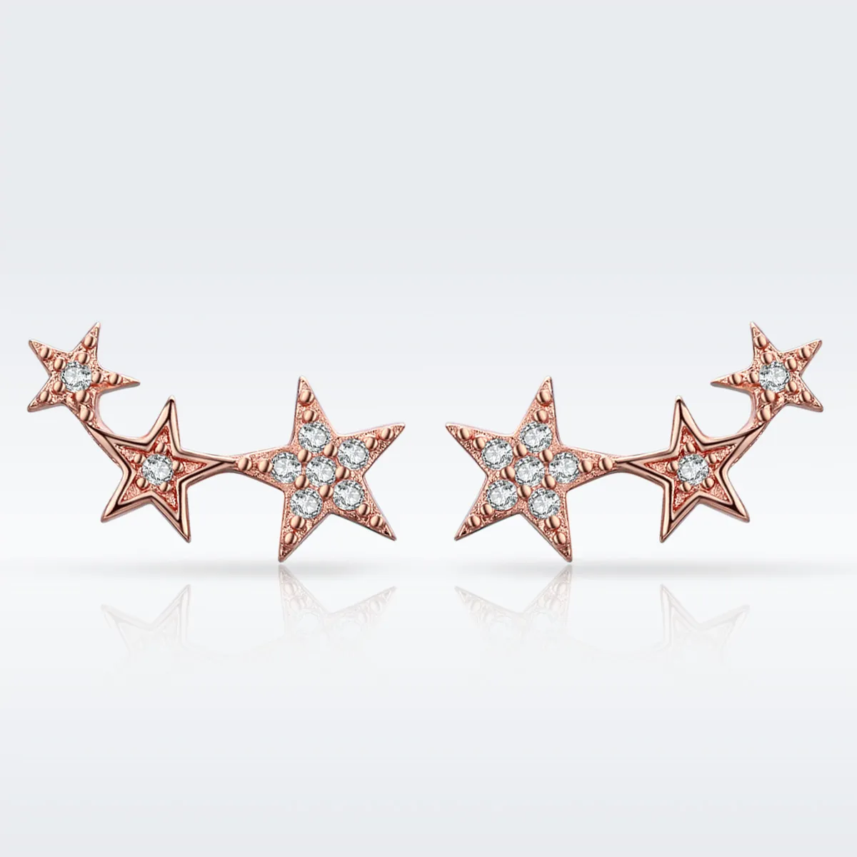 Rose Gold Secrets of Stars Stud Earrings - PANDORA Style - SCE291