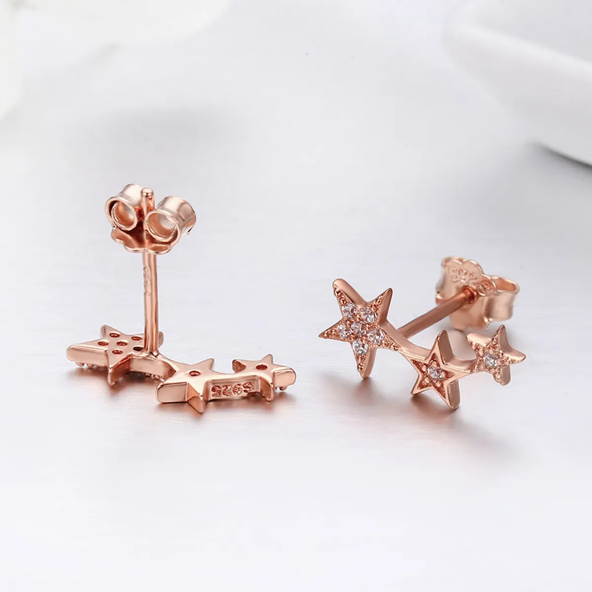 Rose Gold Secrets of Stars Stud Earrings - PANDORA Style - SCE291