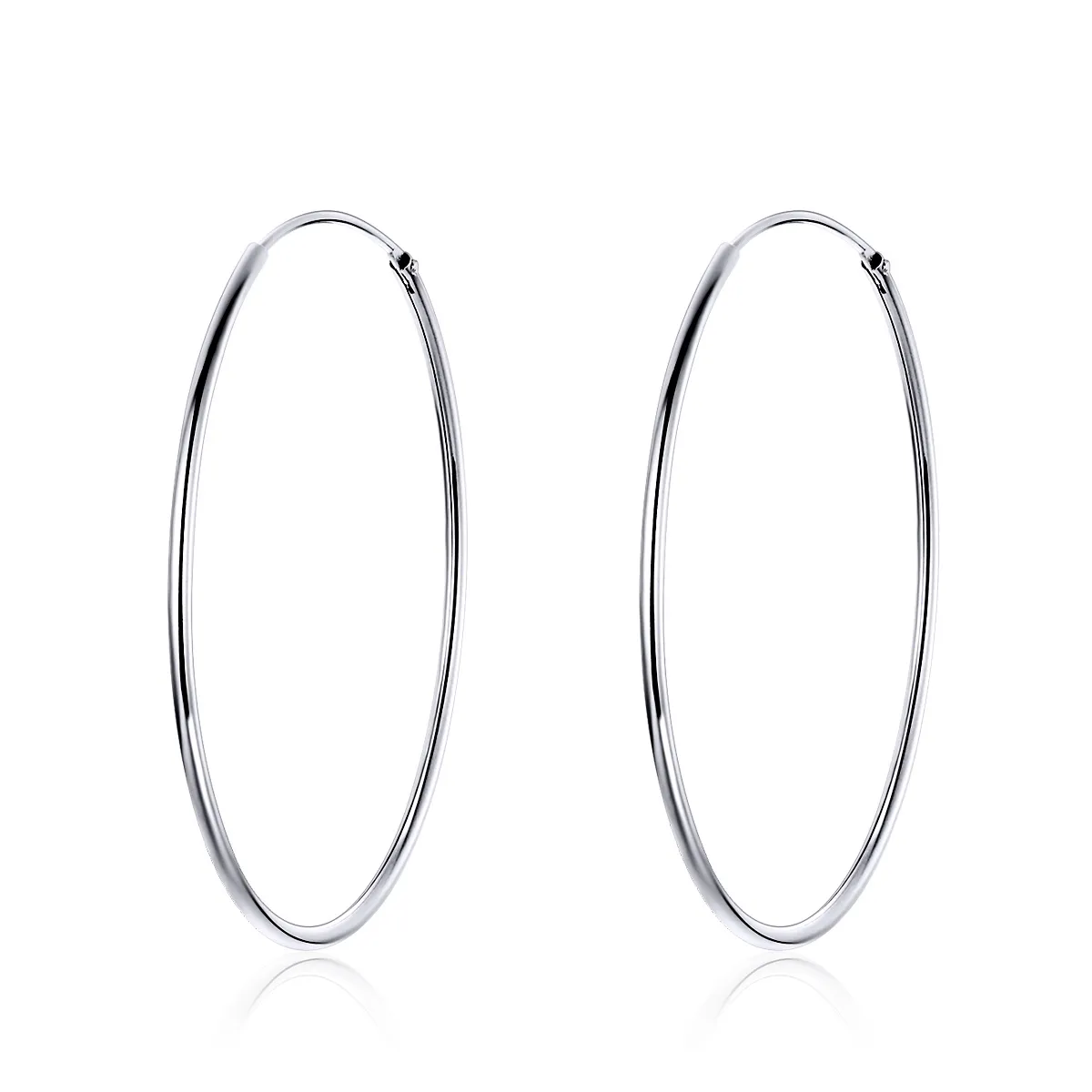 Silver Big Ear Ring Hoop Earrings - PANDORA Style - SCE598