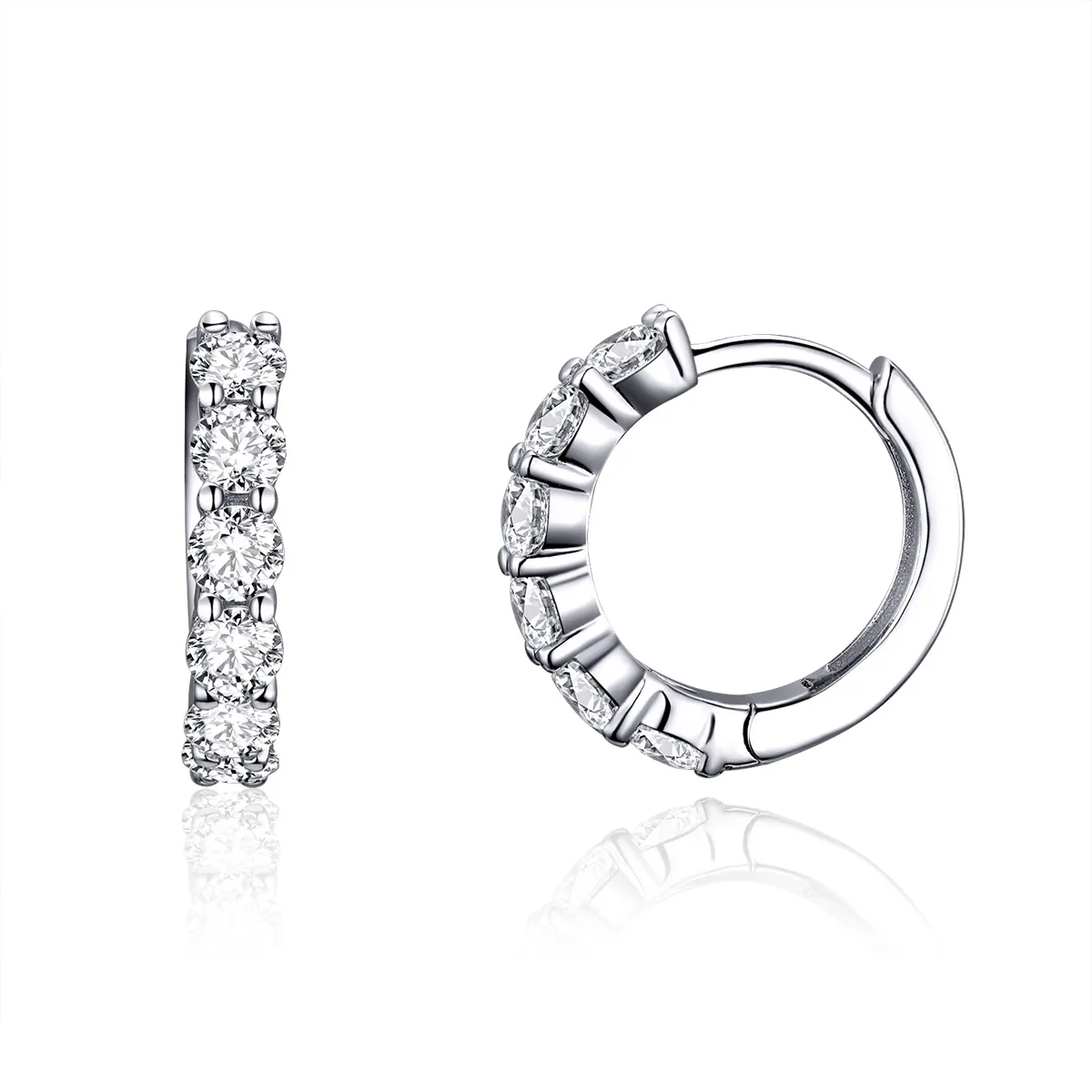 Silver Bright Time Hoop Earrings - PANDORA Style - SCE524