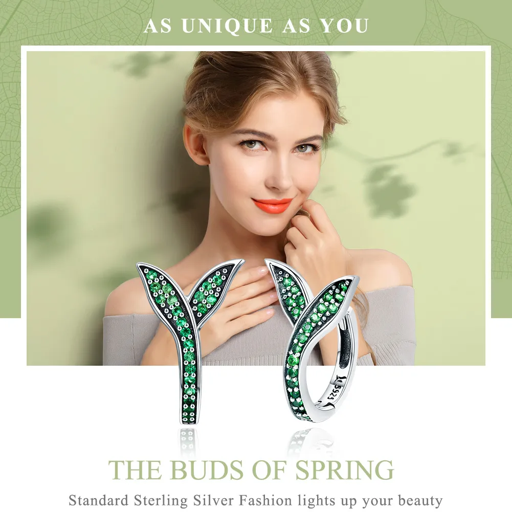 Silver Buds of Spring Hoop Earrings - PANDORA Style - SCE295