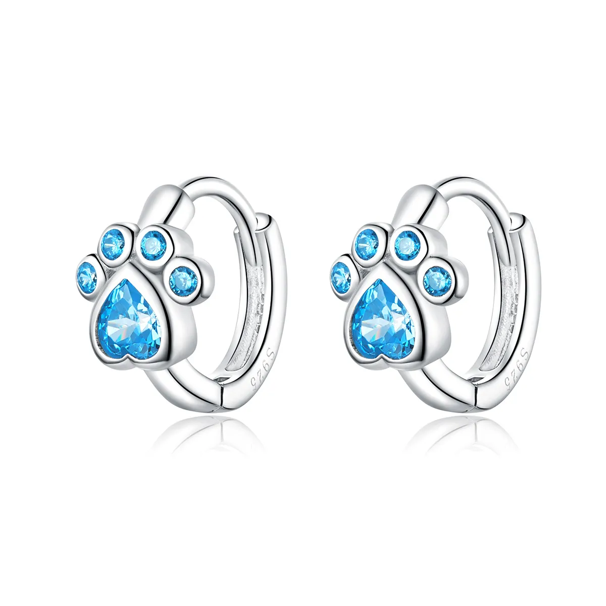 Silver Caring Dog Paw Hoop Earrings - PANDORA Style - SCE670