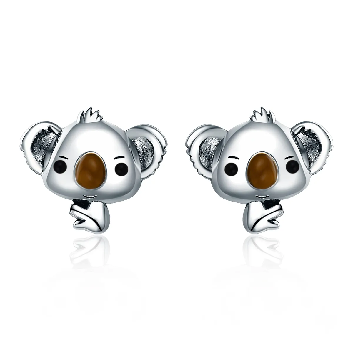 Silver Cute Koala Stud Earrings - PANDORA Style - SCE381