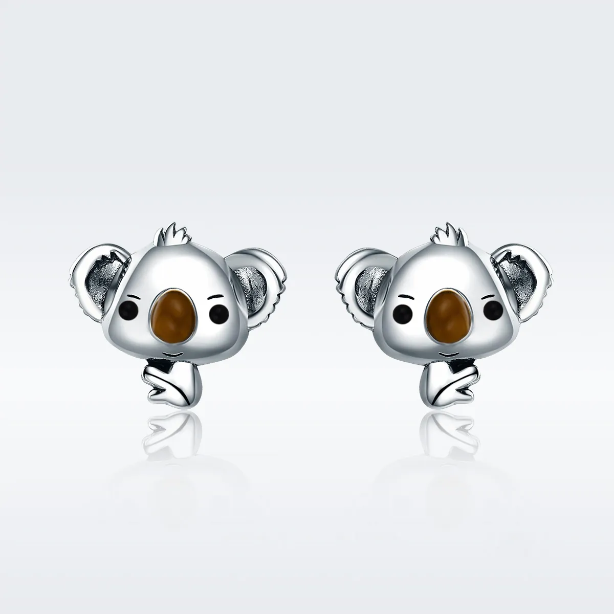 Silver Cute Koala Stud Earrings - PANDORA Style - SCE381