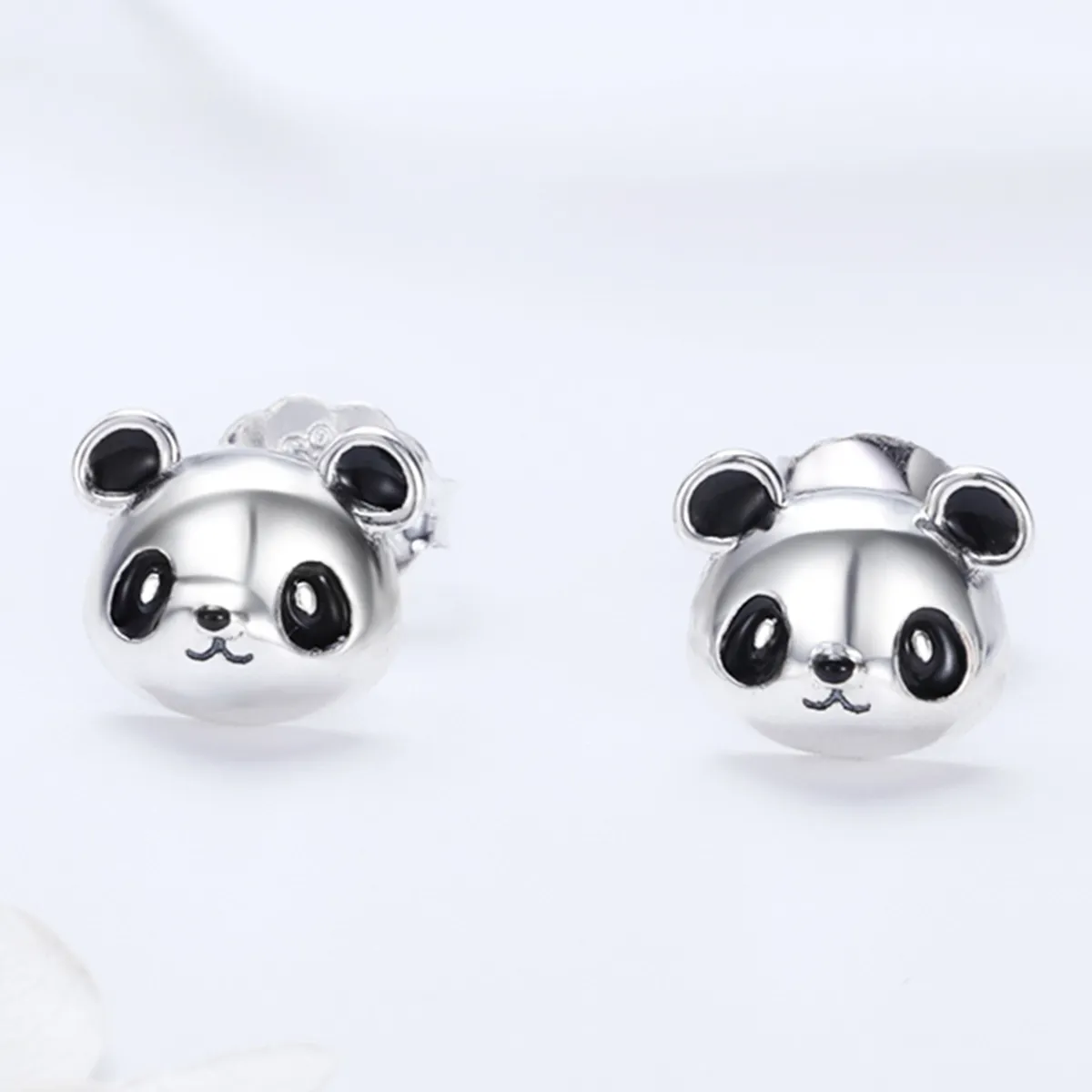 Silver Cute Panda Stud Earrings - PANDORA Style - SCE386