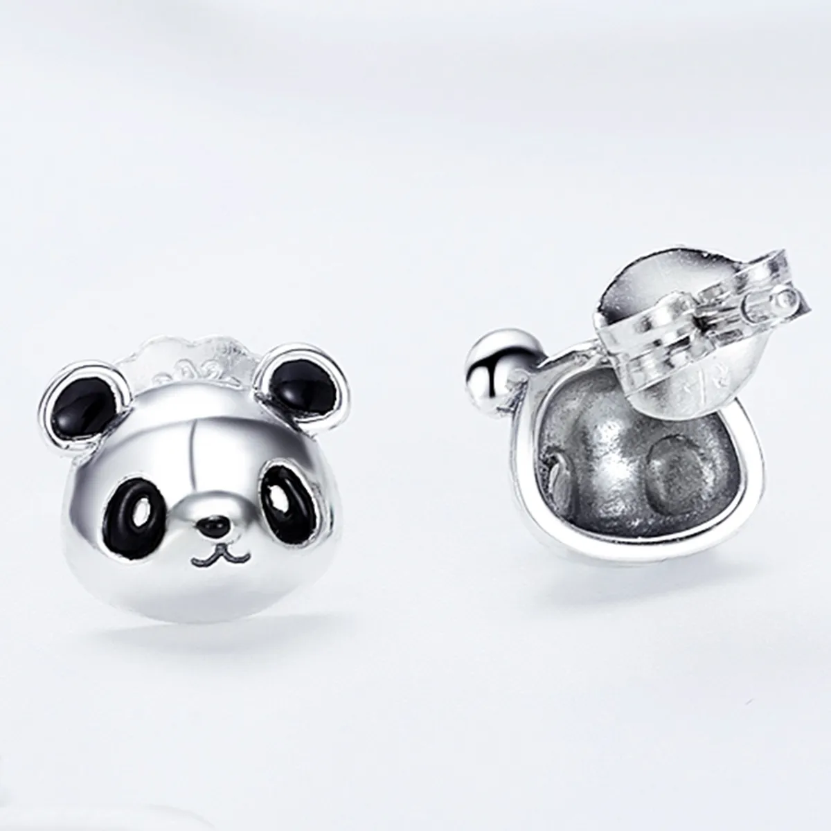 Silver Cute Panda Stud Earrings - PANDORA Style - SCE386