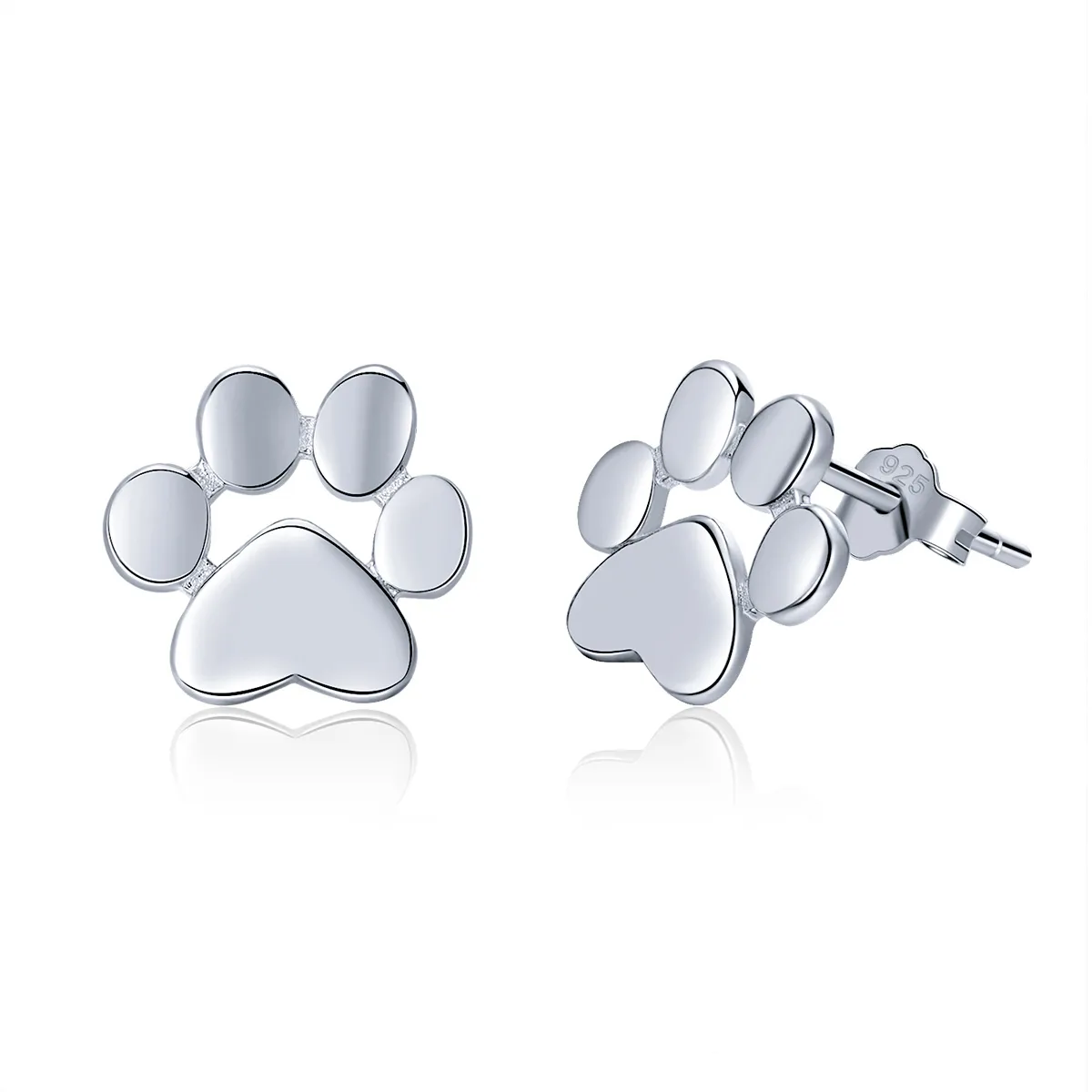 Silver Cute Paw Stud Earrings - PANDORA Style - SCE407-2