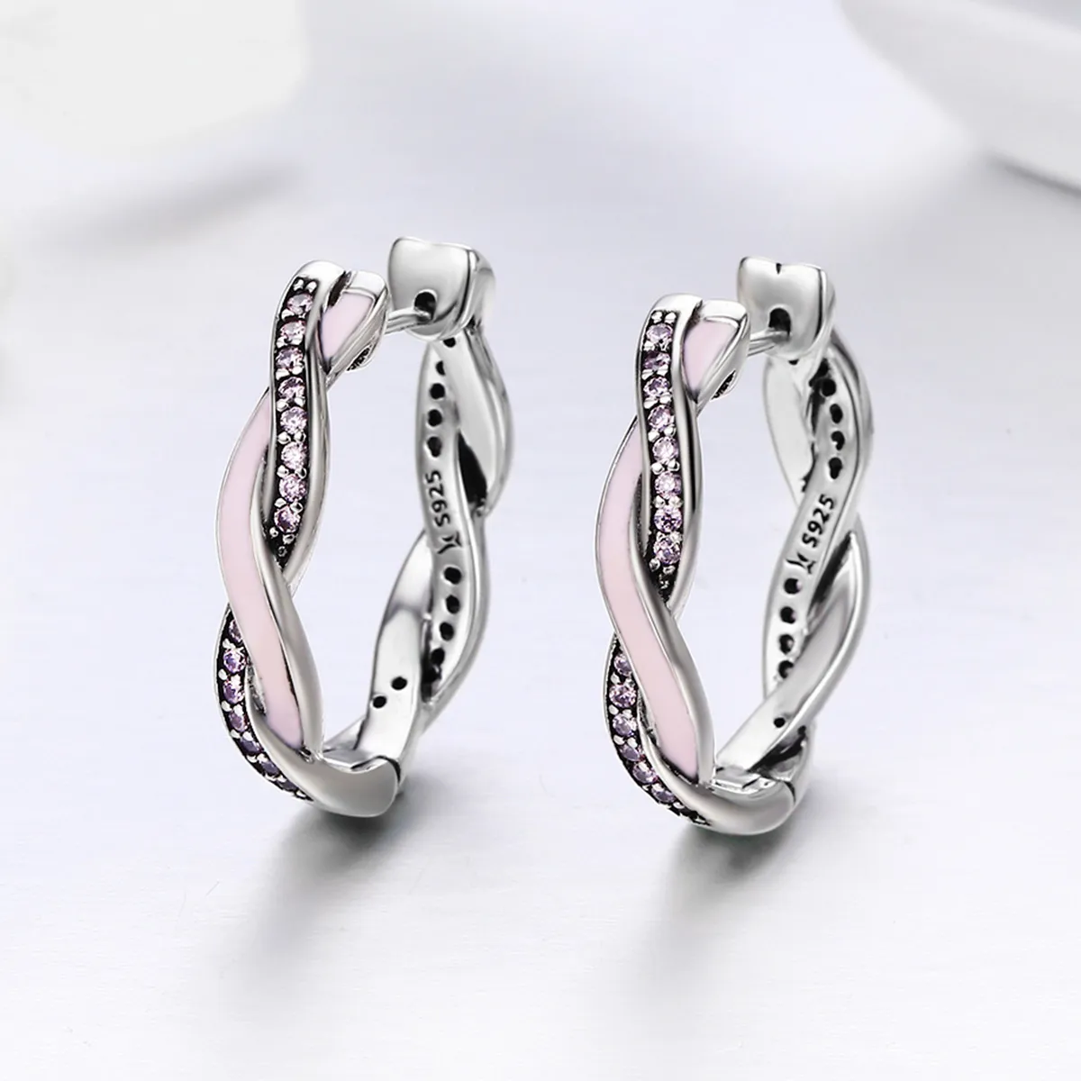 Silver Cute Rabbit Hoop Earrings - PANDORA Style - SCE297