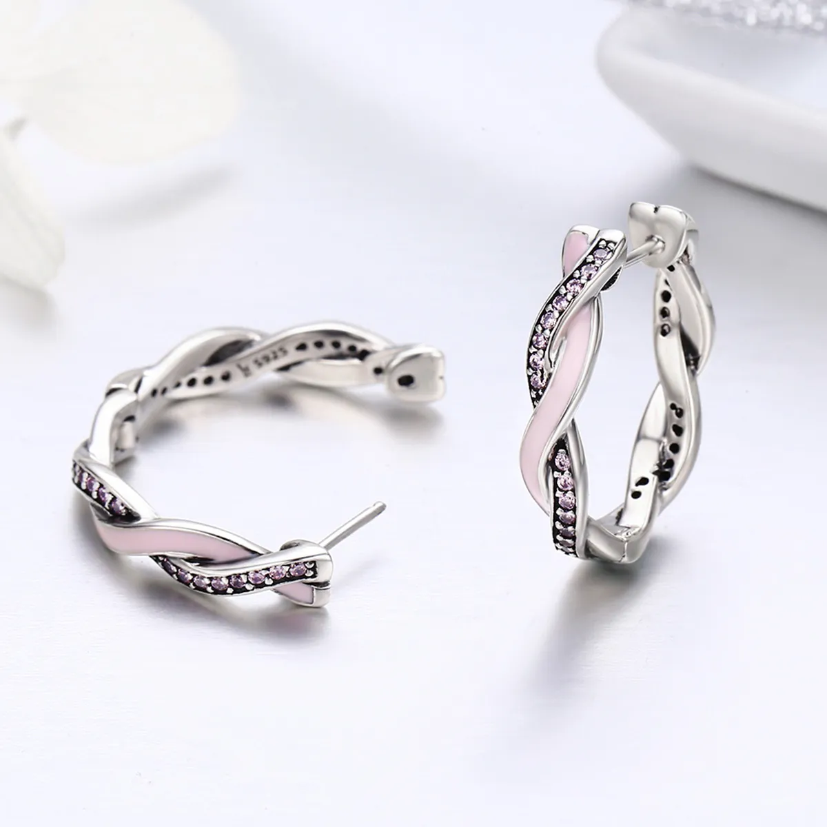 Silver Cute Rabbit Hoop Earrings - PANDORA Style - SCE297