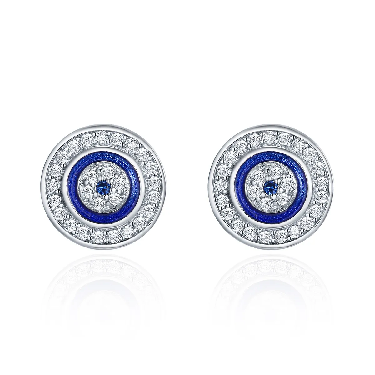 Silver Devil's Eye Stud Earrings - PANDORA Style - SCE148