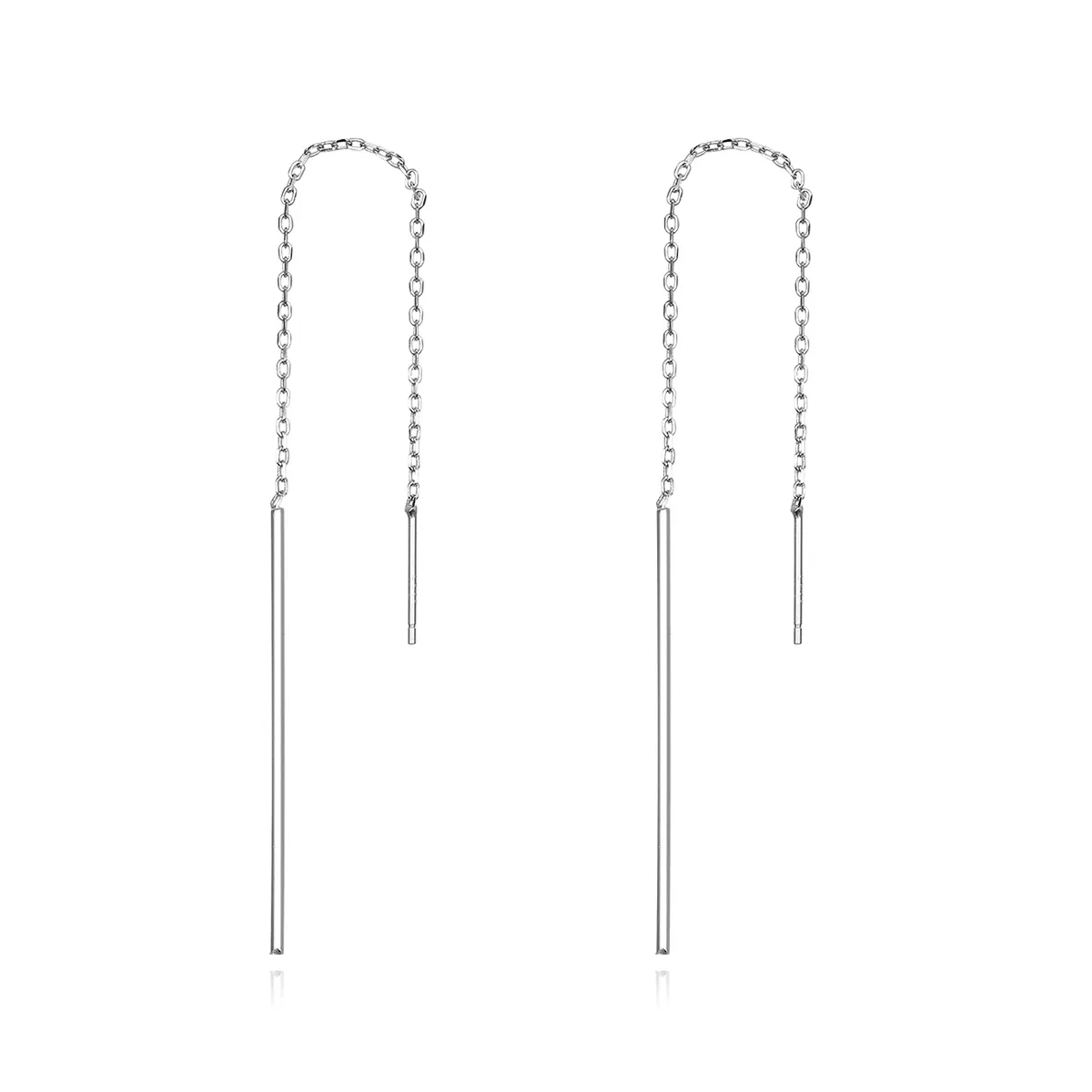 Silver Elegant Line Hanging Earrings - PANDORA Style - SCE490