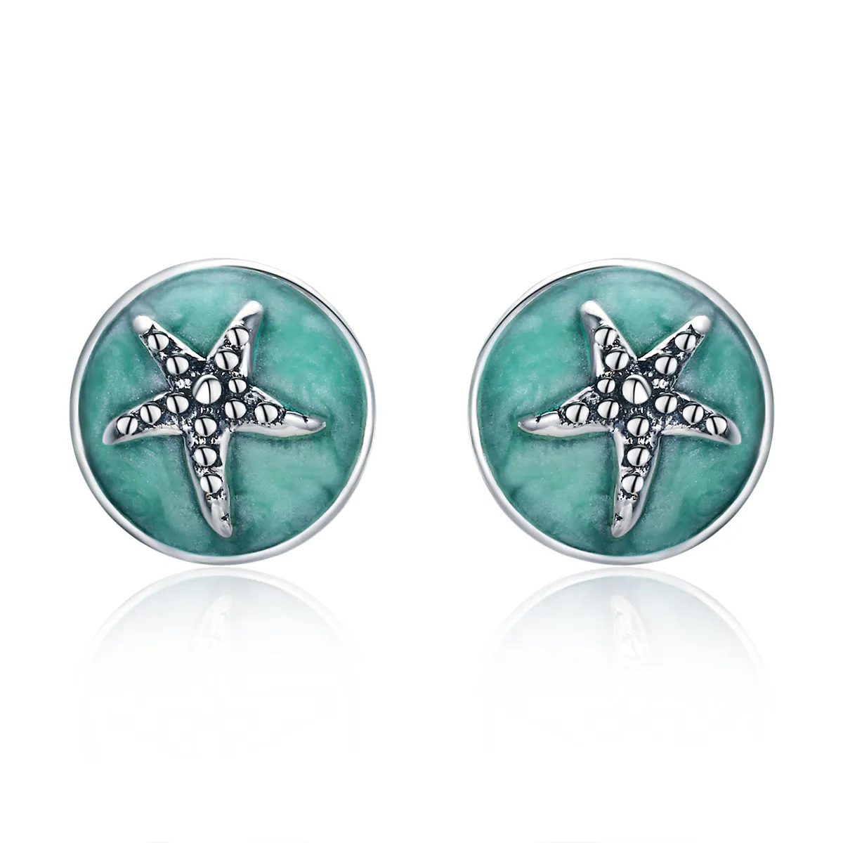 Silver Fantasy Starfish Stud Earrings - PANDORA Style - SCE205