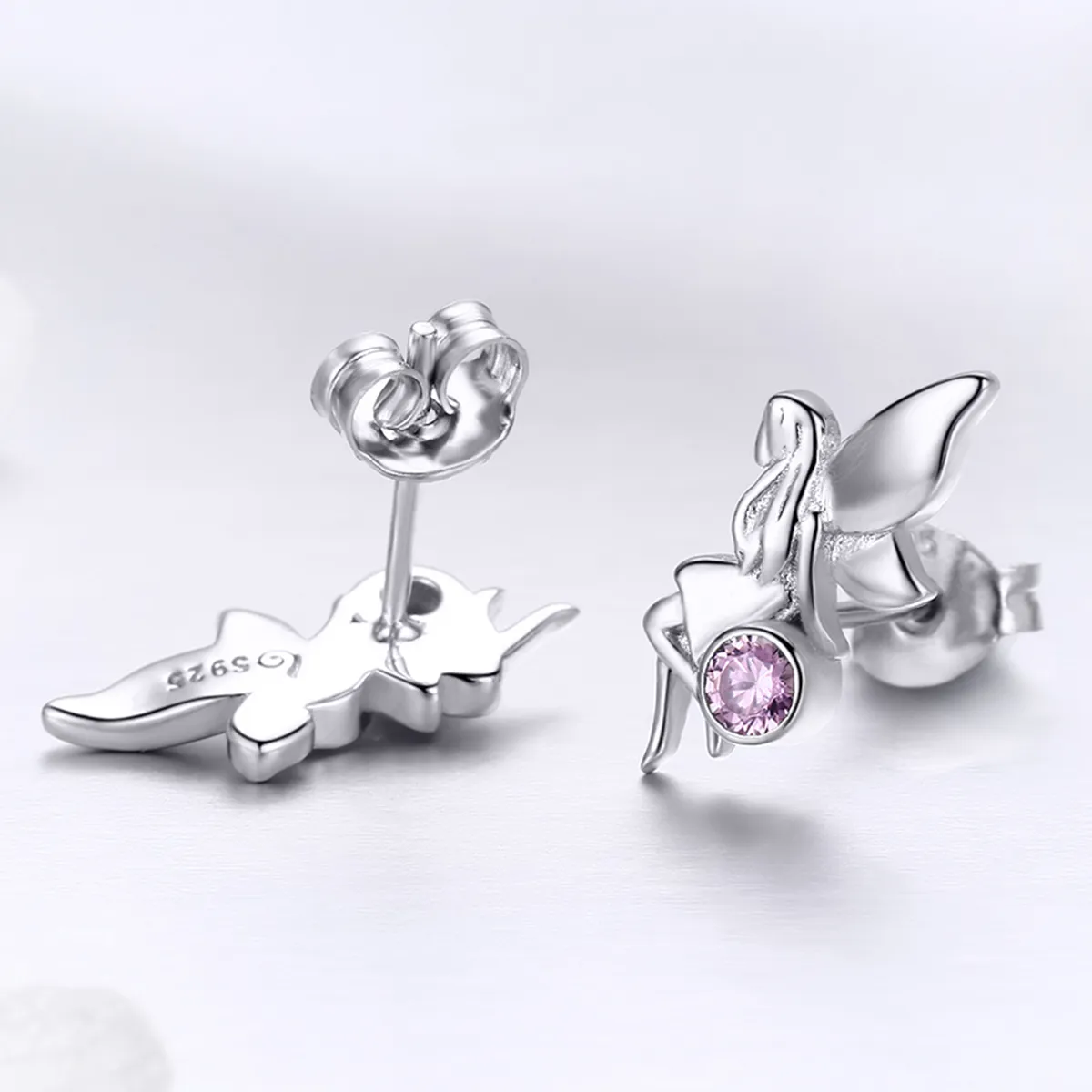 Silver Flower Fairy Stud Earrings - PANDORA Style - SCE395