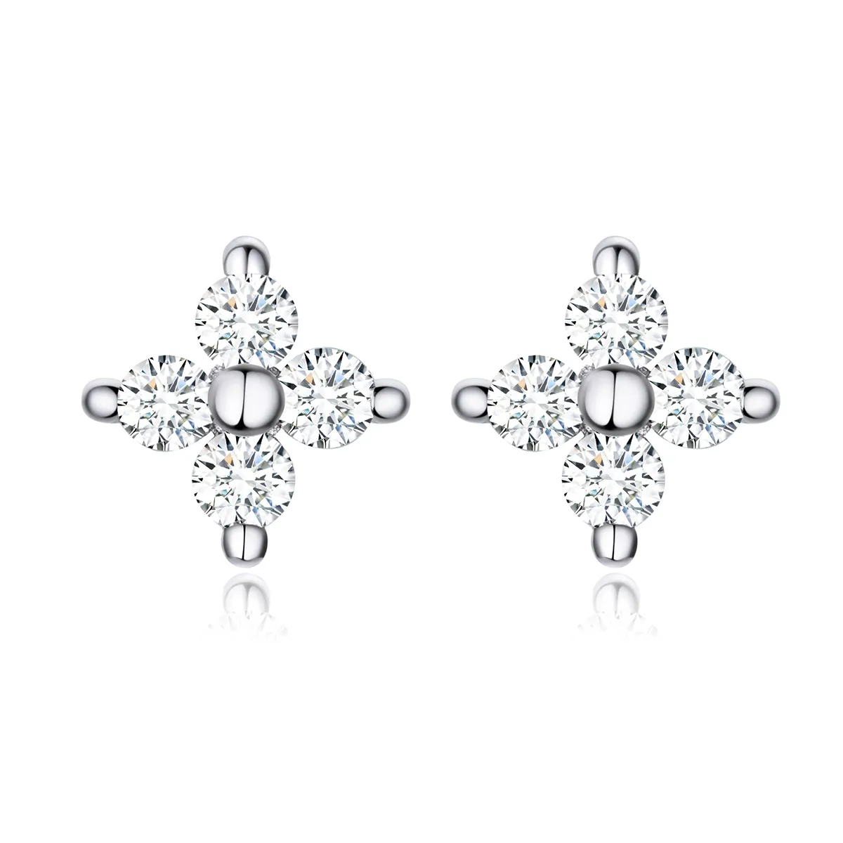 Silver Flower of Light Stud Earrings - PANDORA Style - SCE648