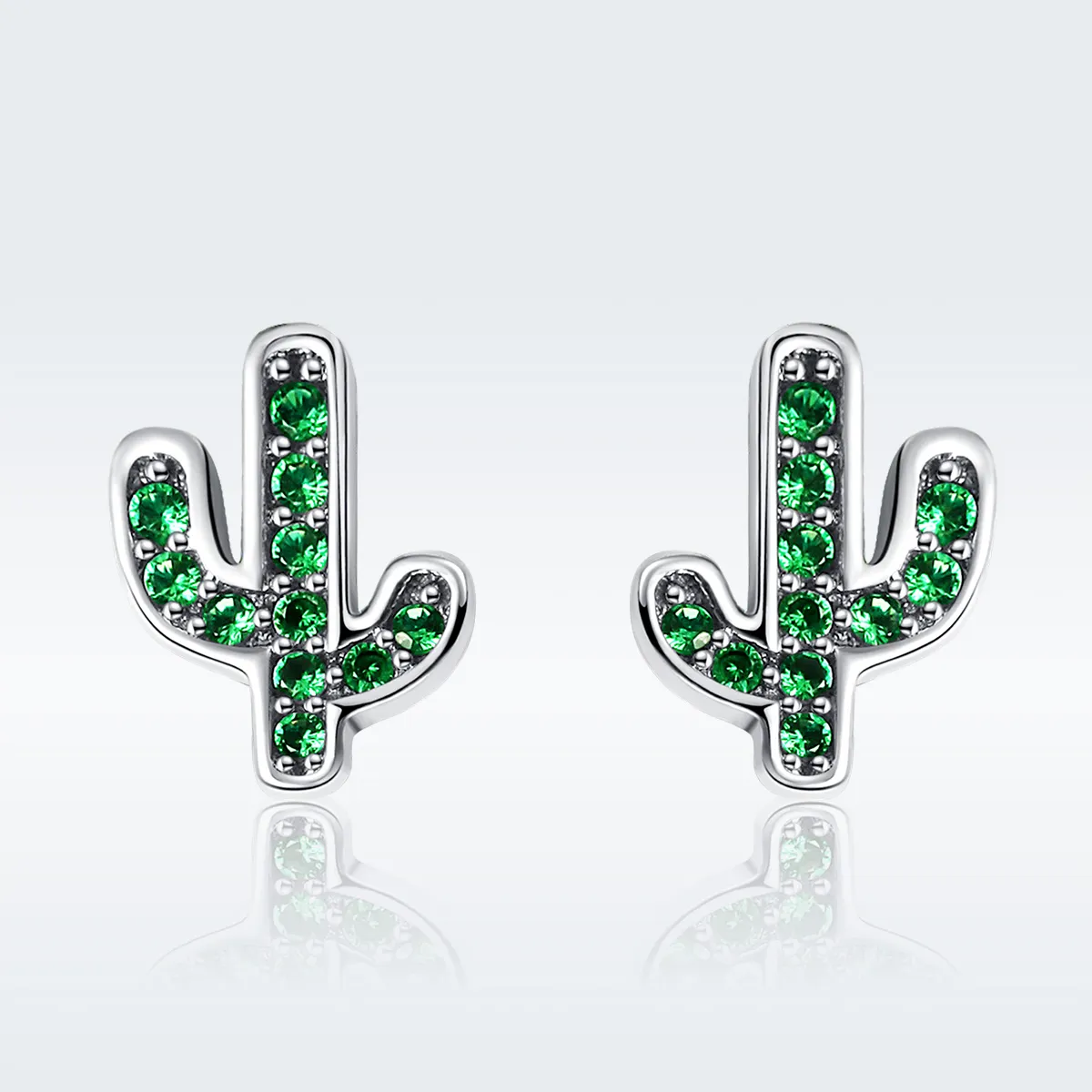 Silver Fresh Cactus Stud Earrings - PANDORA Style - SCE097