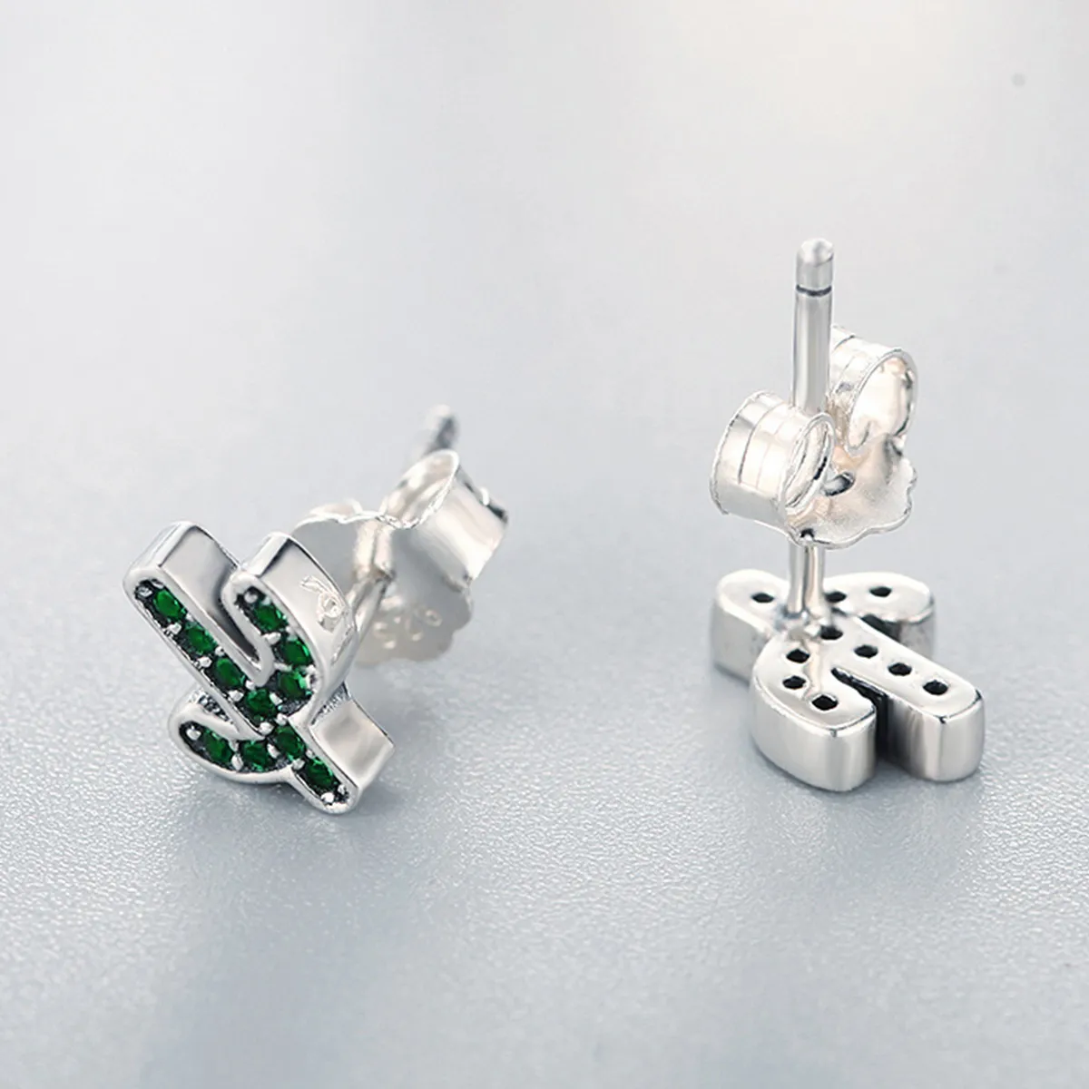 Silver Fresh Cactus Stud Earrings - PANDORA Style - SCE097