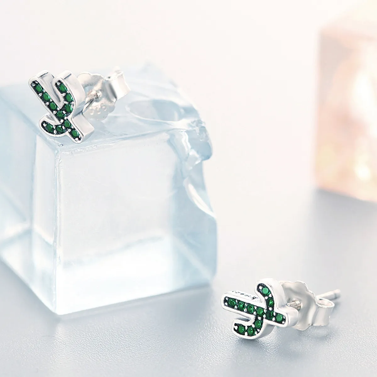 Silver Fresh Cactus Stud Earrings - PANDORA Style - SCE097