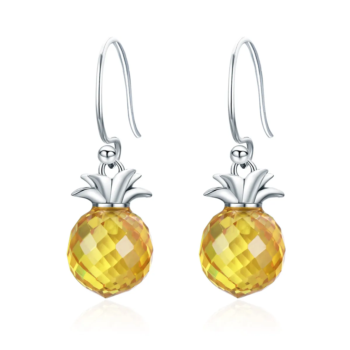 Silver Fresh Pineapple Hanging Earrings - PANDORA Style - SCE265