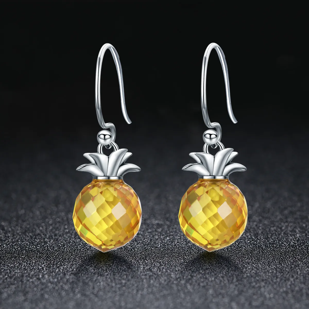 Silver Fresh Pineapple Hanging Earrings - PANDORA Style - SCE265