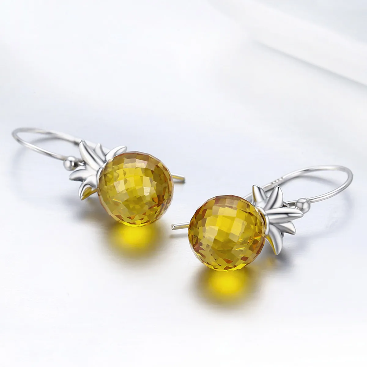 Silver Fresh Pineapple Hanging Earrings - PANDORA Style - SCE265