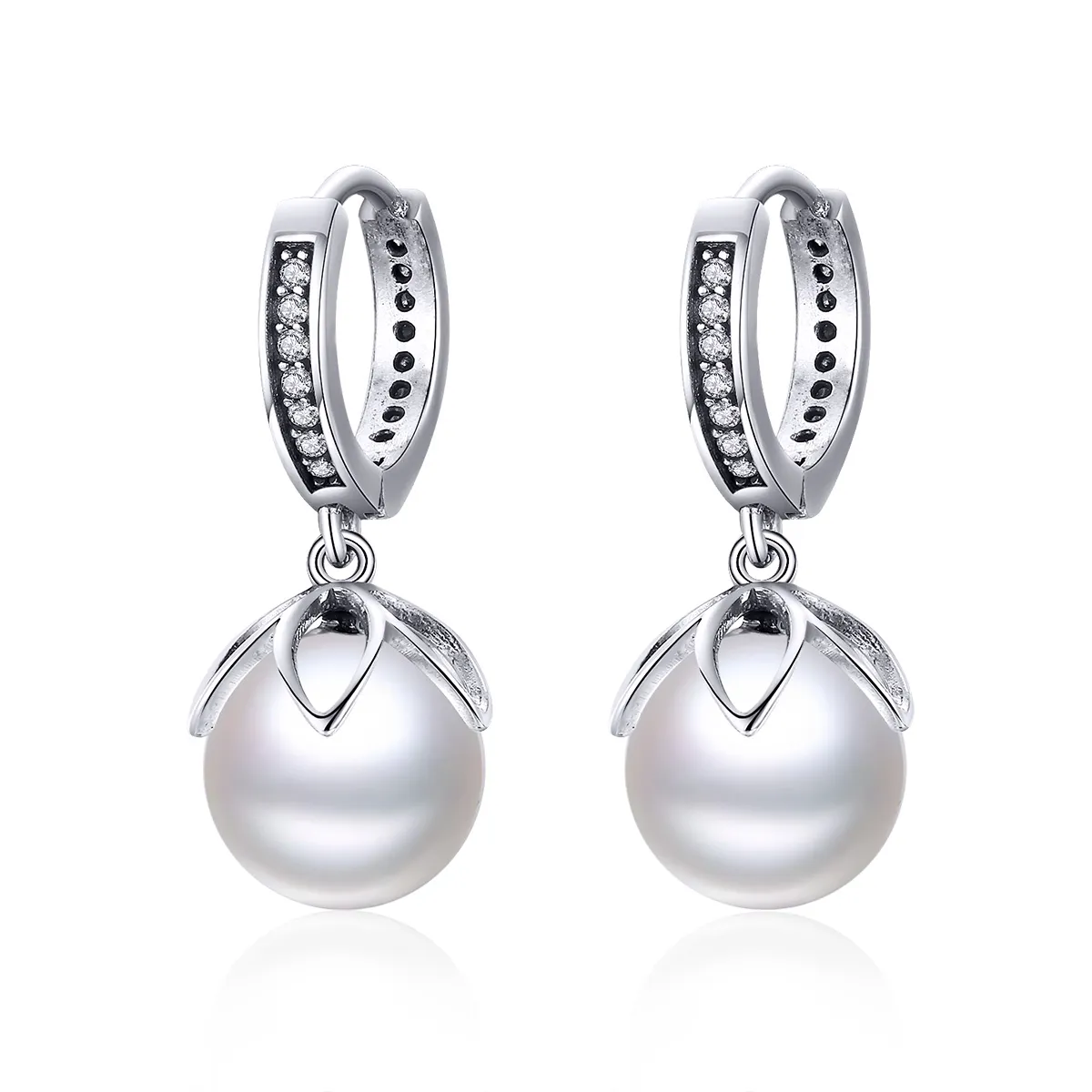 Silver Gentle Love Hanging Earrings - PANDORA Style - SCE482