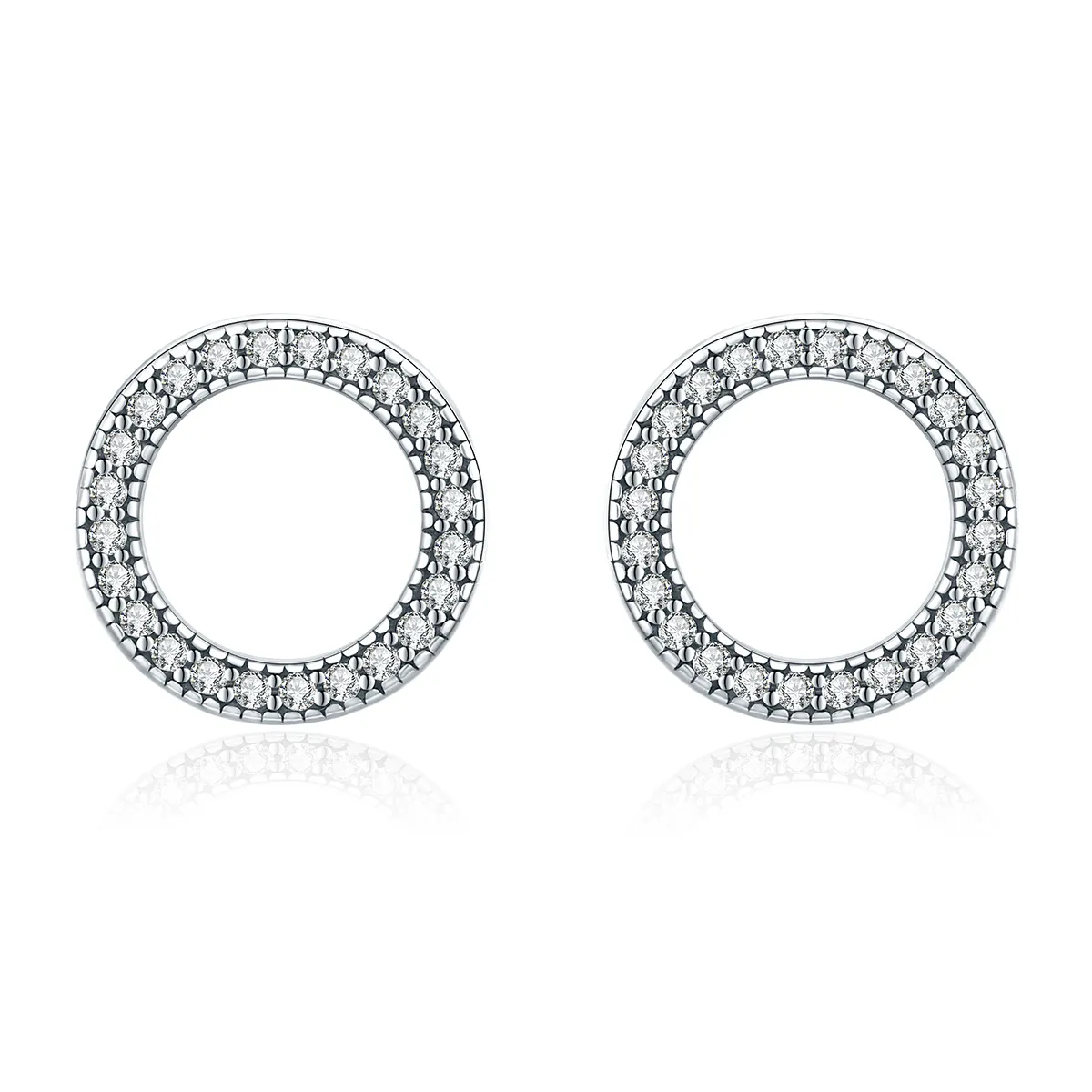 Silver Geometry Light Stud Earrings - PANDORA Style - SCE417