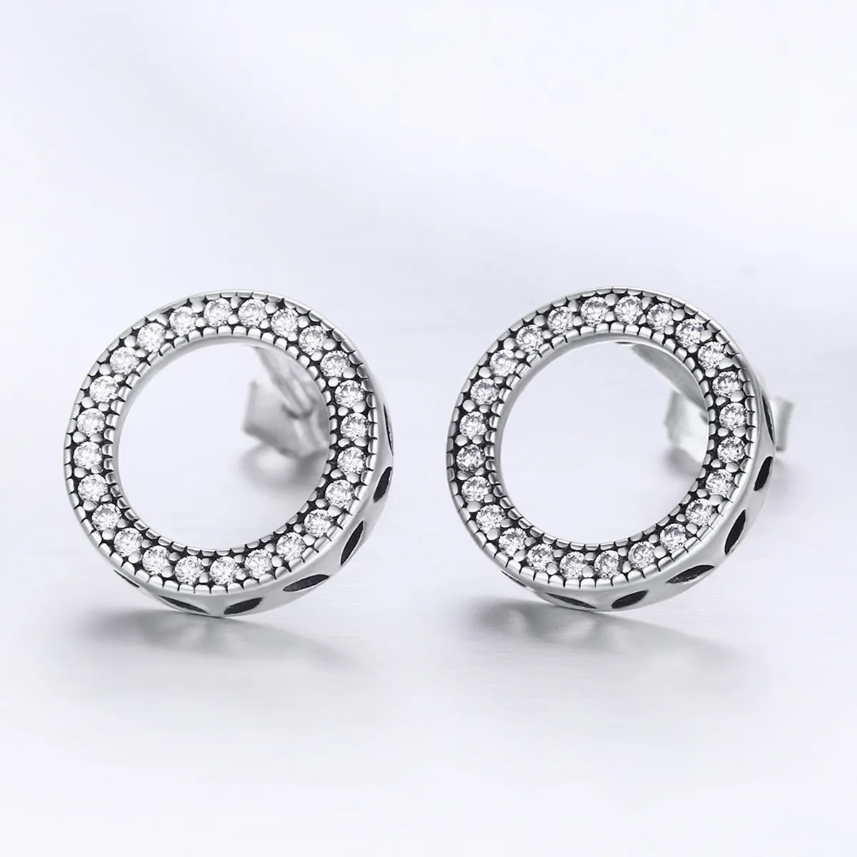 Silver Geometry Light Stud Earrings - PANDORA Style - SCE417