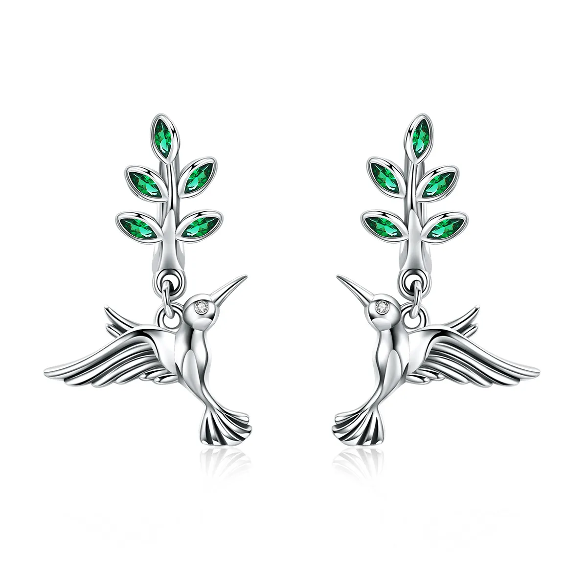 Silver Greetings From Hummingbirds Stud Earrings - PANDORA Style - SCE464