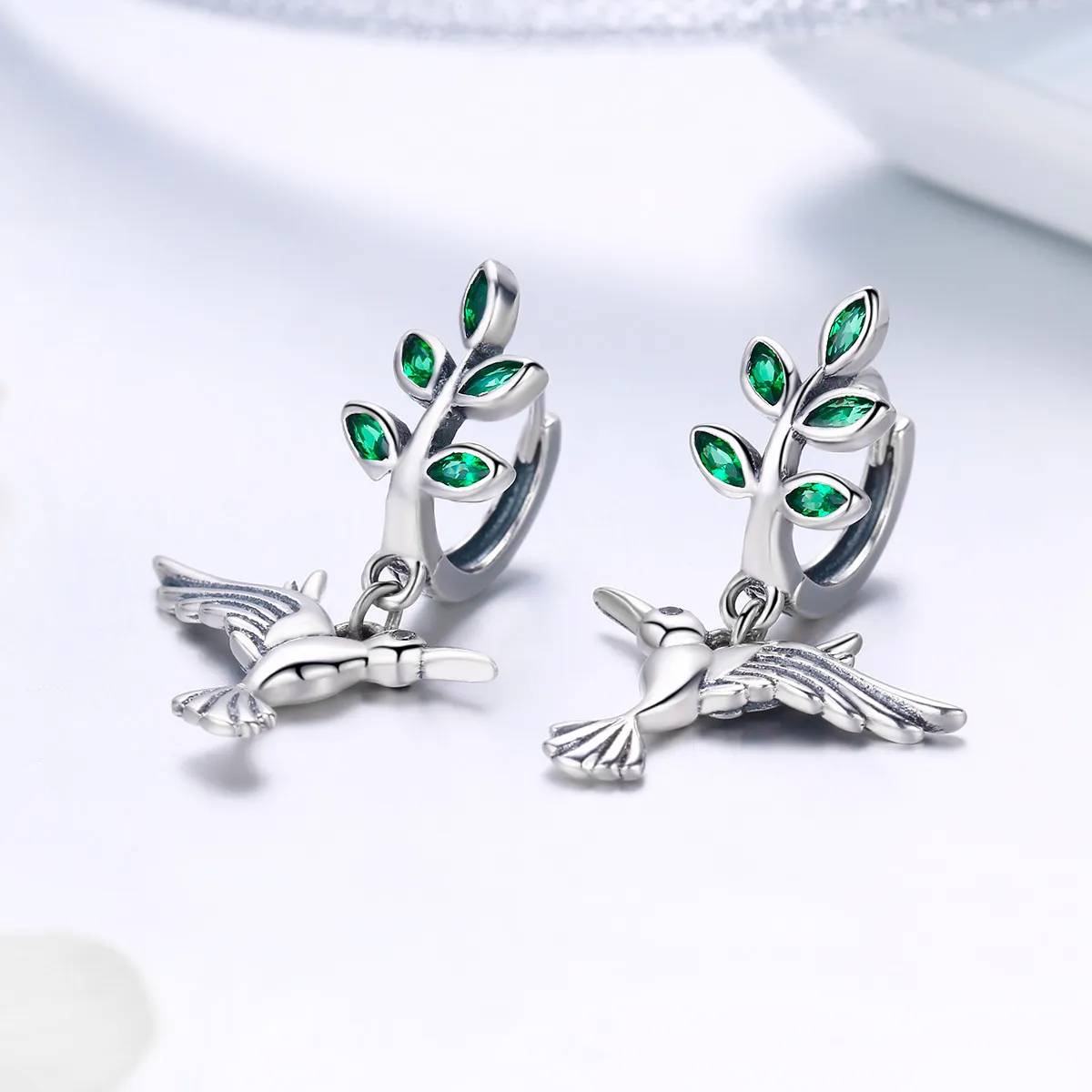 Silver Greetings From Hummingbirds Stud Earrings - PANDORA Style - SCE464