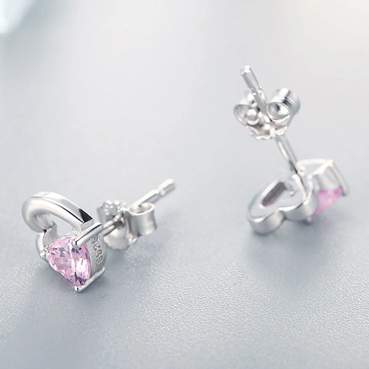 Silver Heart and Soul Stud Earrings - PANDORA Style - SCE090