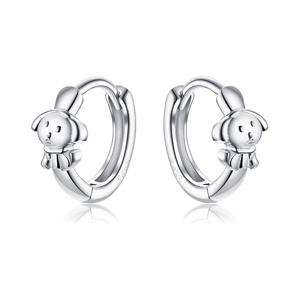 Silver Honest Puppy Hoop Earrings - PANDORA Style - SCE662