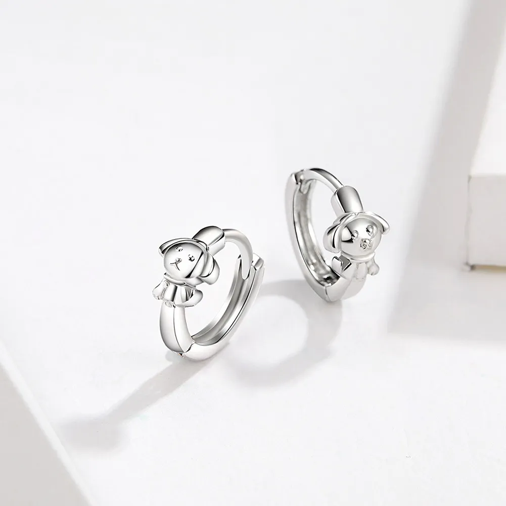 Silver Honest Puppy Hoop Earrings - PANDORA Style - SCE662