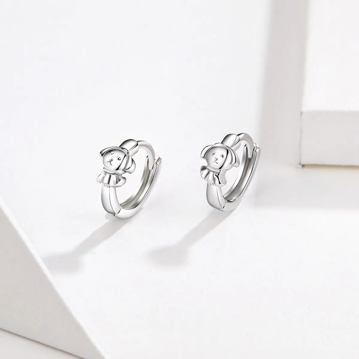 Silver Honest Puppy Hoop Earrings - PANDORA Style - SCE662