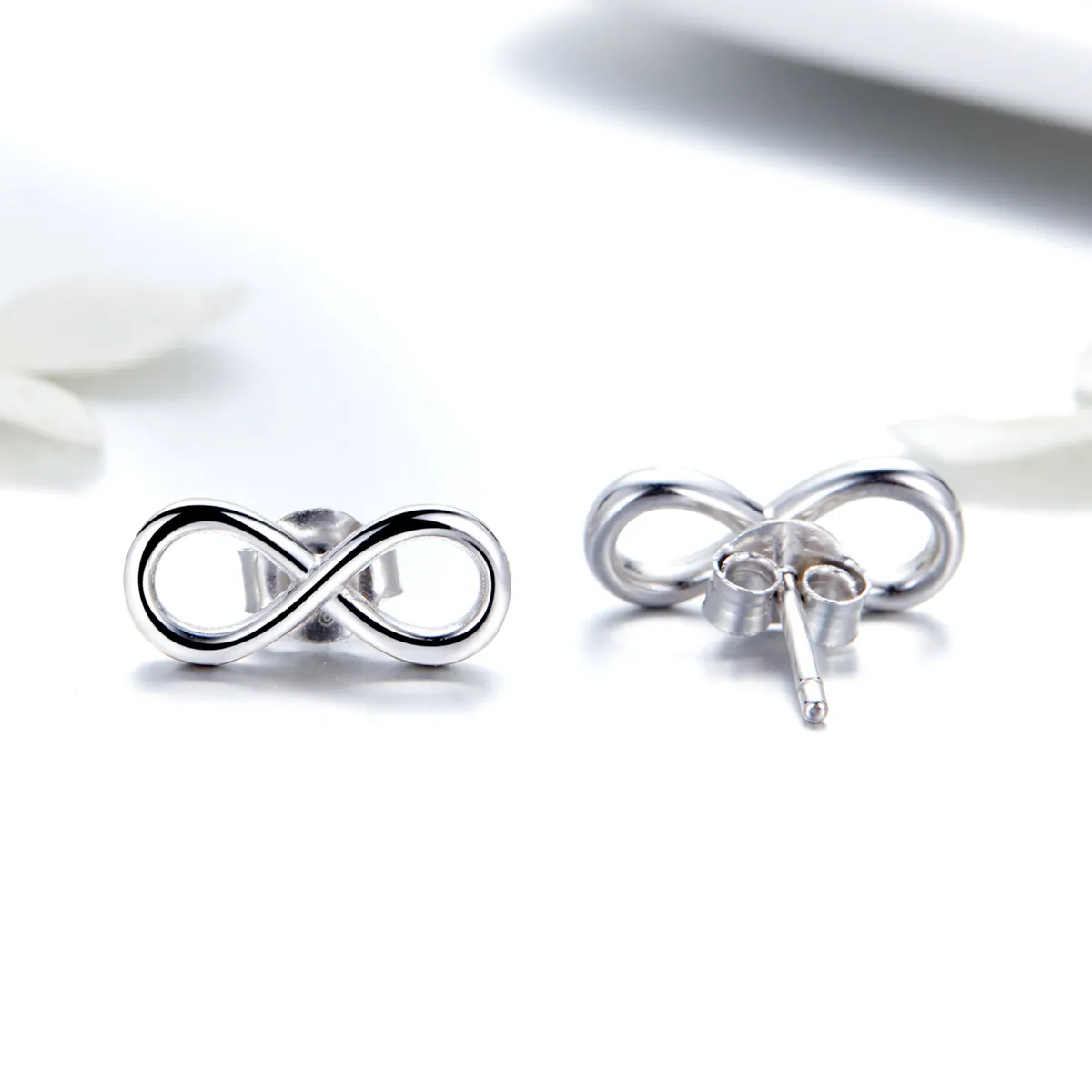 Silver Infinite Love Stud Earrings - PANDORA Style - SCE562