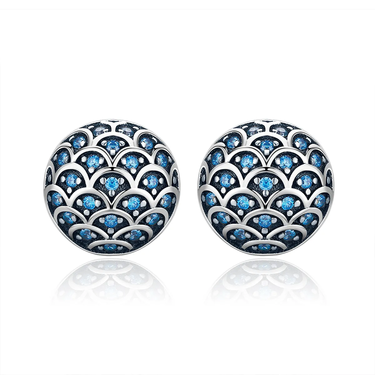 Silver Legend of The Sea Stud Earrings - PANDORA Style - SCE239