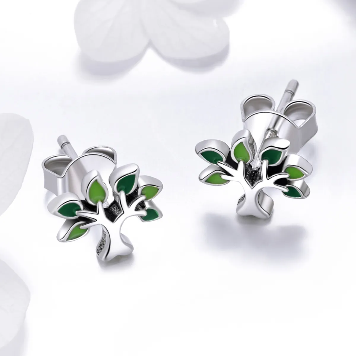 Silver Life Tree Stud Earrings - PANDORA Style - SCE409