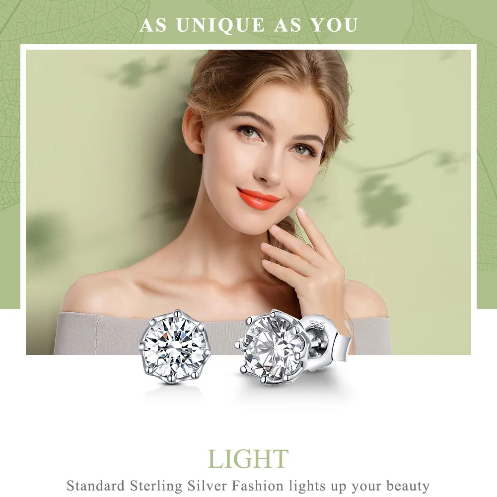 Silver Light Stud Earrings - PANDORA Style - SCE499