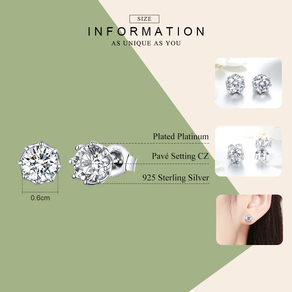 Silver Light Stud Earrings - PANDORA Style - SCE499