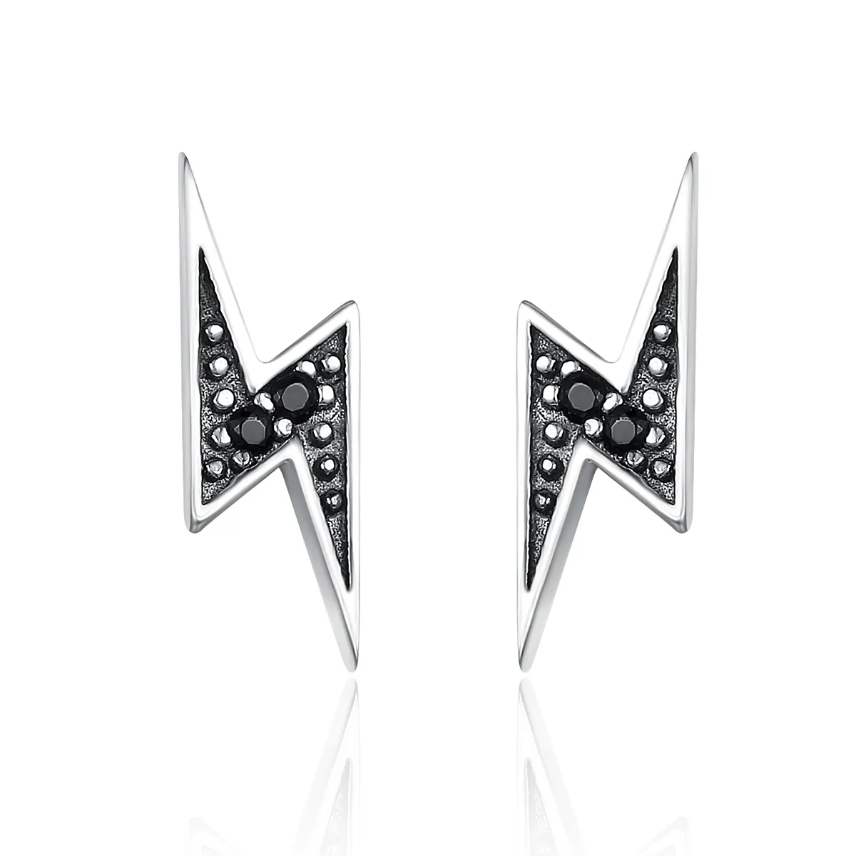 Silver Lightning Stud Earrings - PANDORA Style - SCE156