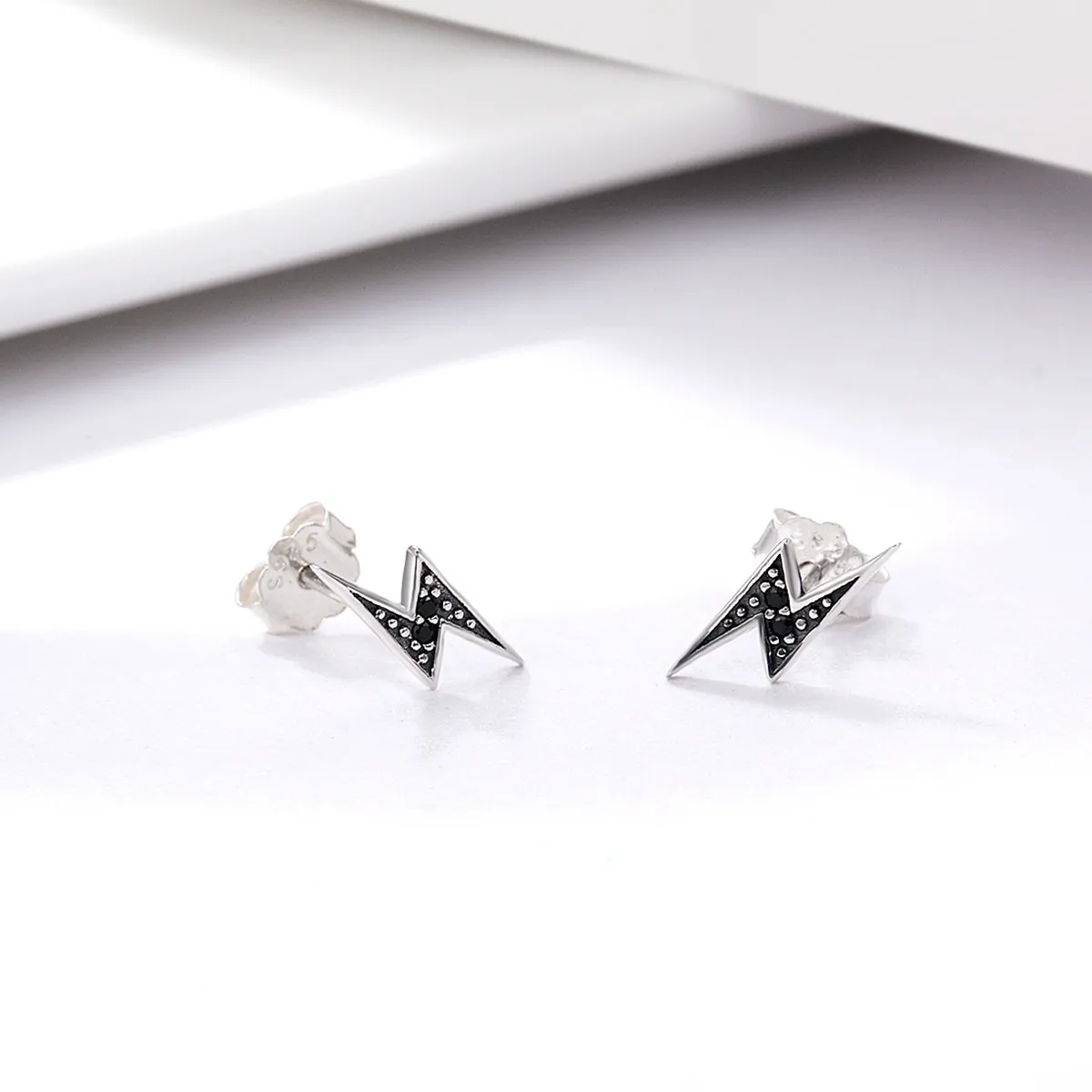 Silver Lightning Stud Earrings - PANDORA Style - SCE156