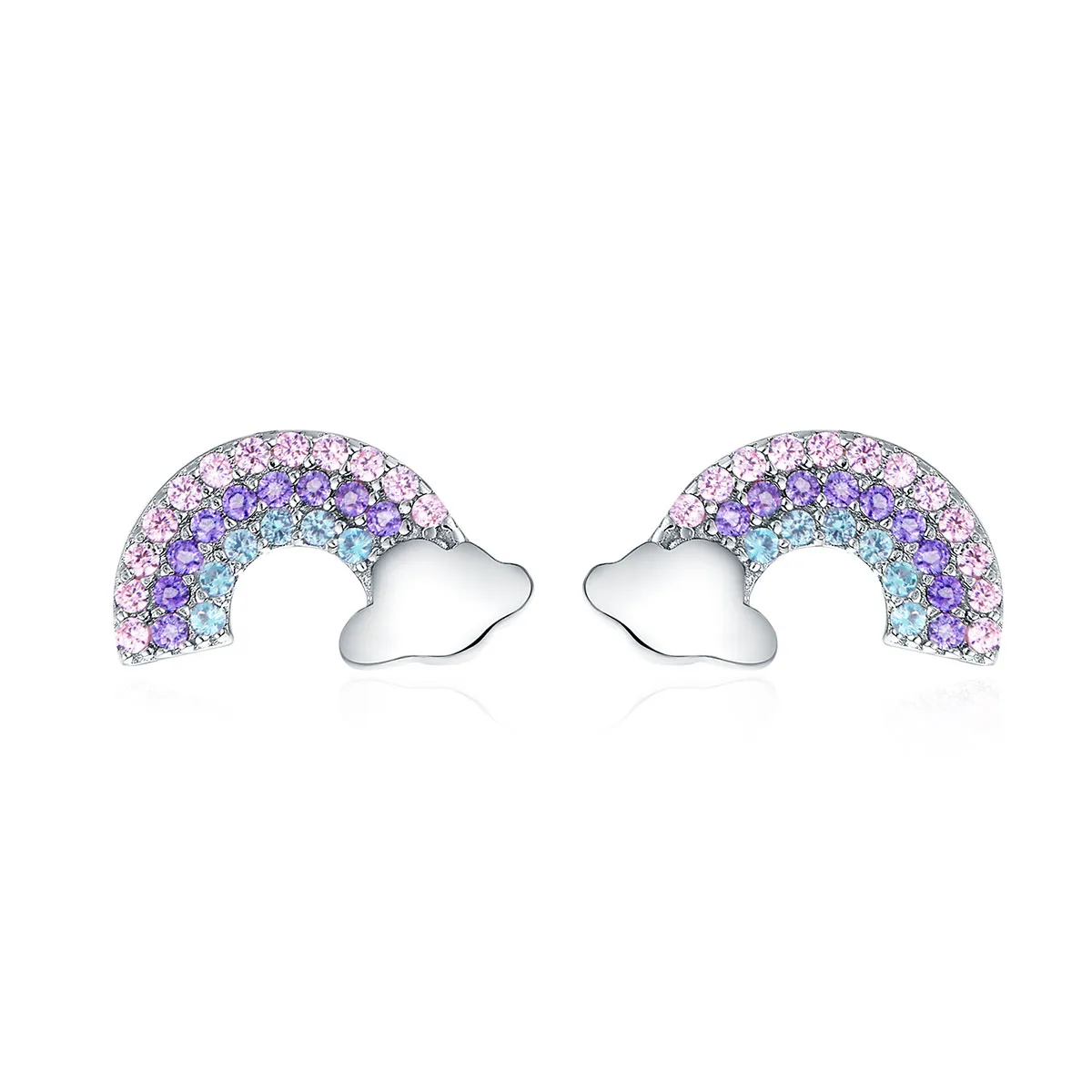 Silver Little Rainbow Stud Earrings - PANDORA Style - SCE578