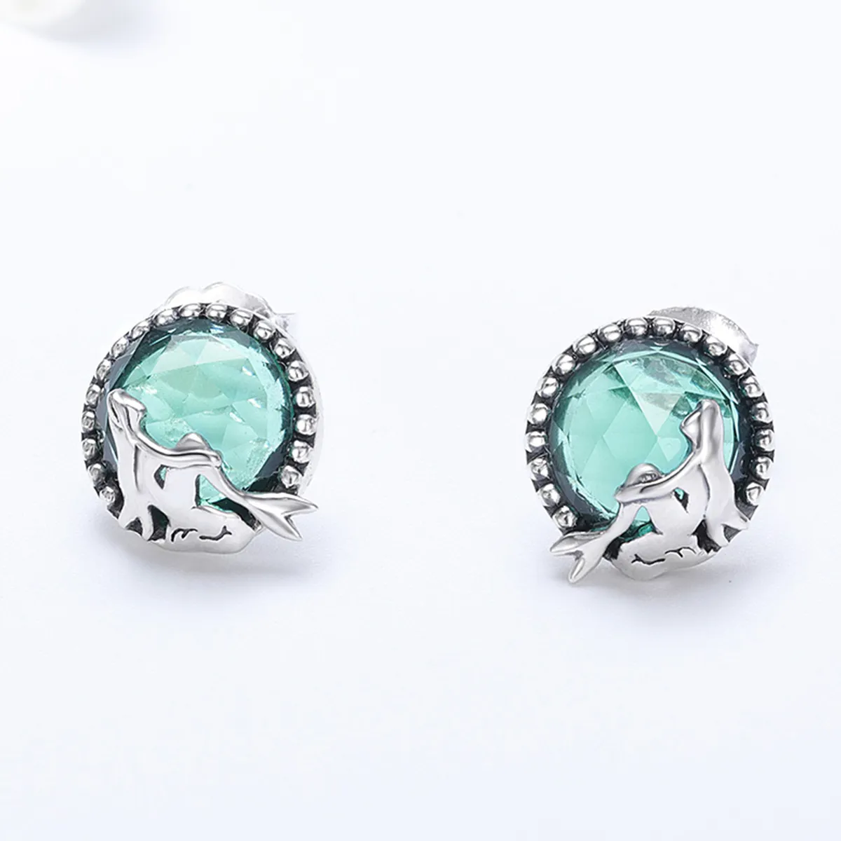 Silver Love of Mermaid Stud Earrings - PANDORA Style - SCE383