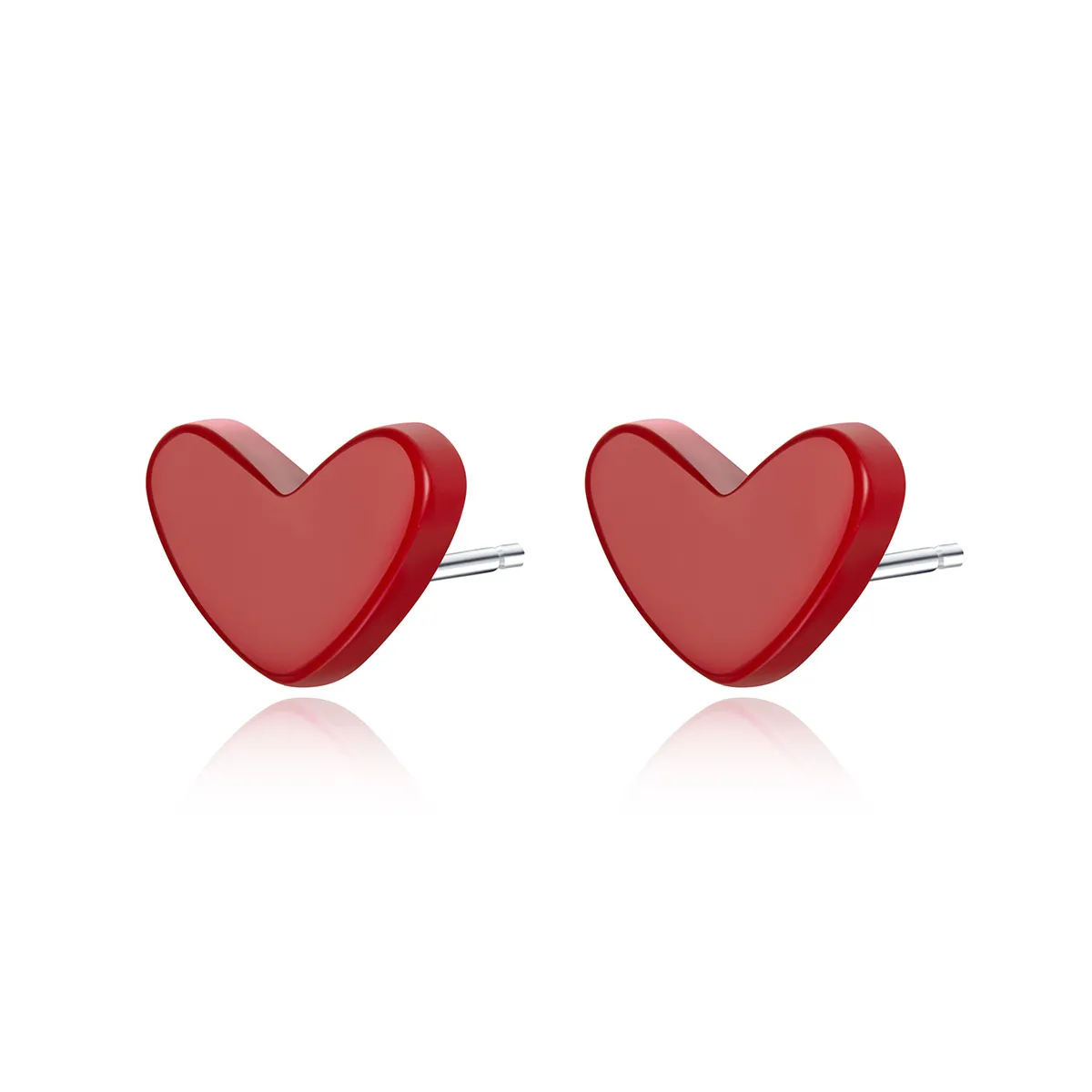 Silver Love Stud Earrings - PANDORA Style - SCE595