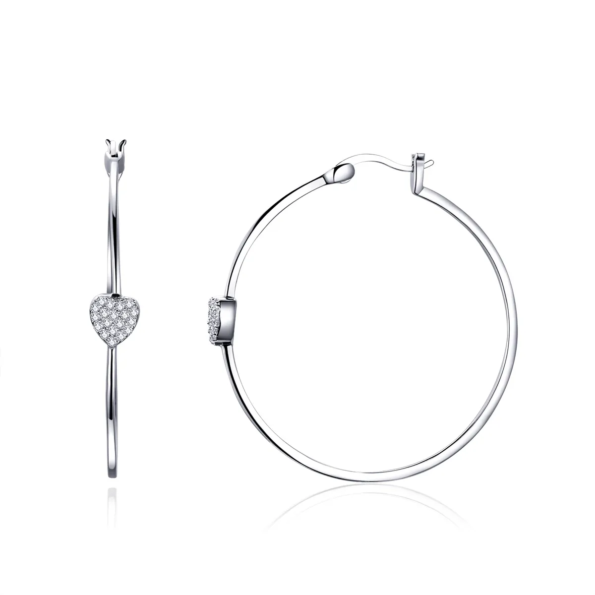 Silver Love You Hoop Earrings - PANDORA Style - SCE518