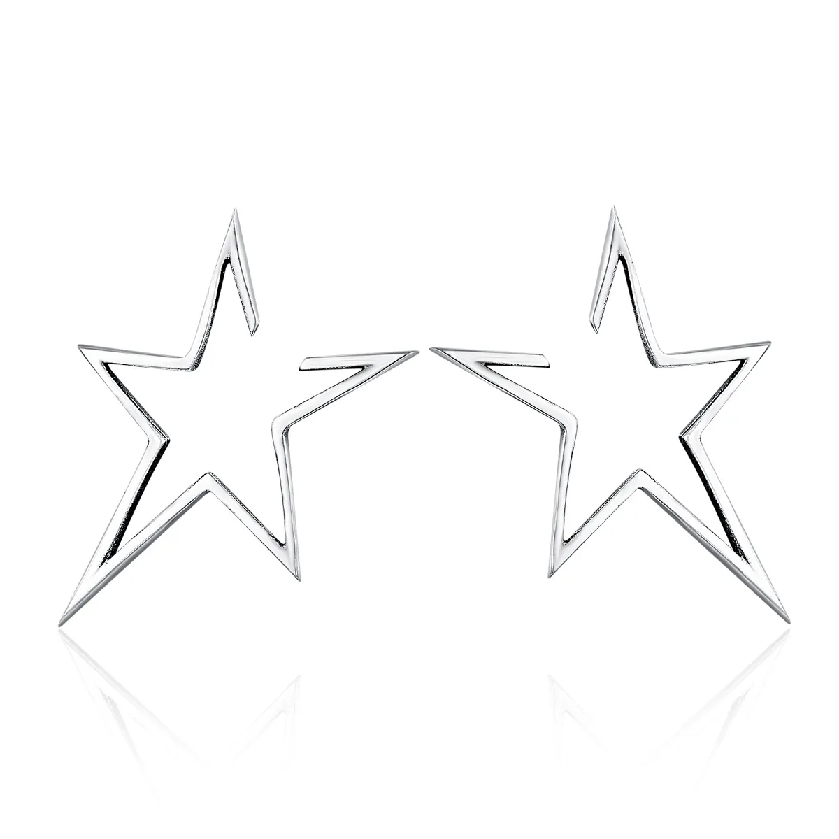 Silver Modern Star Stud Earrings - PANDORA Style - SCE107