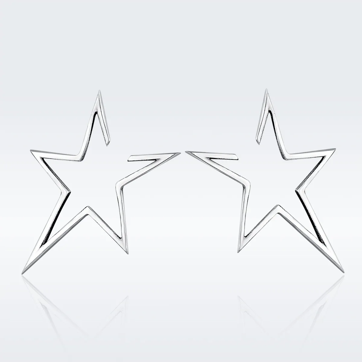 Silver Modern Star Stud Earrings - PANDORA Style - SCE107