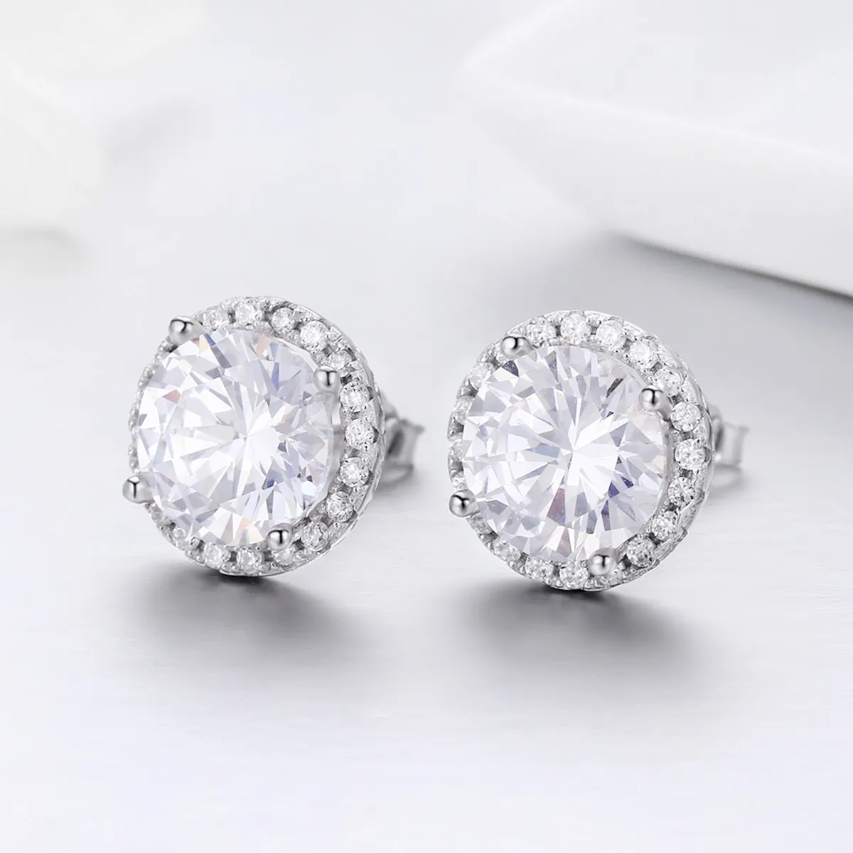 Silver Noble Light Stud Earrings - PANDORA Style - SCE358