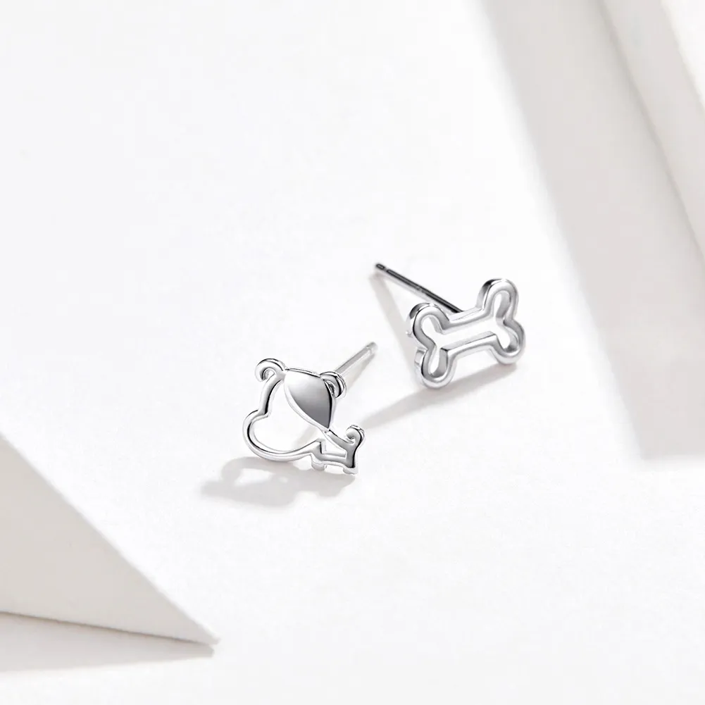 Silver Openwork Paw Stud Earrings - PANDORA Style - SCE649